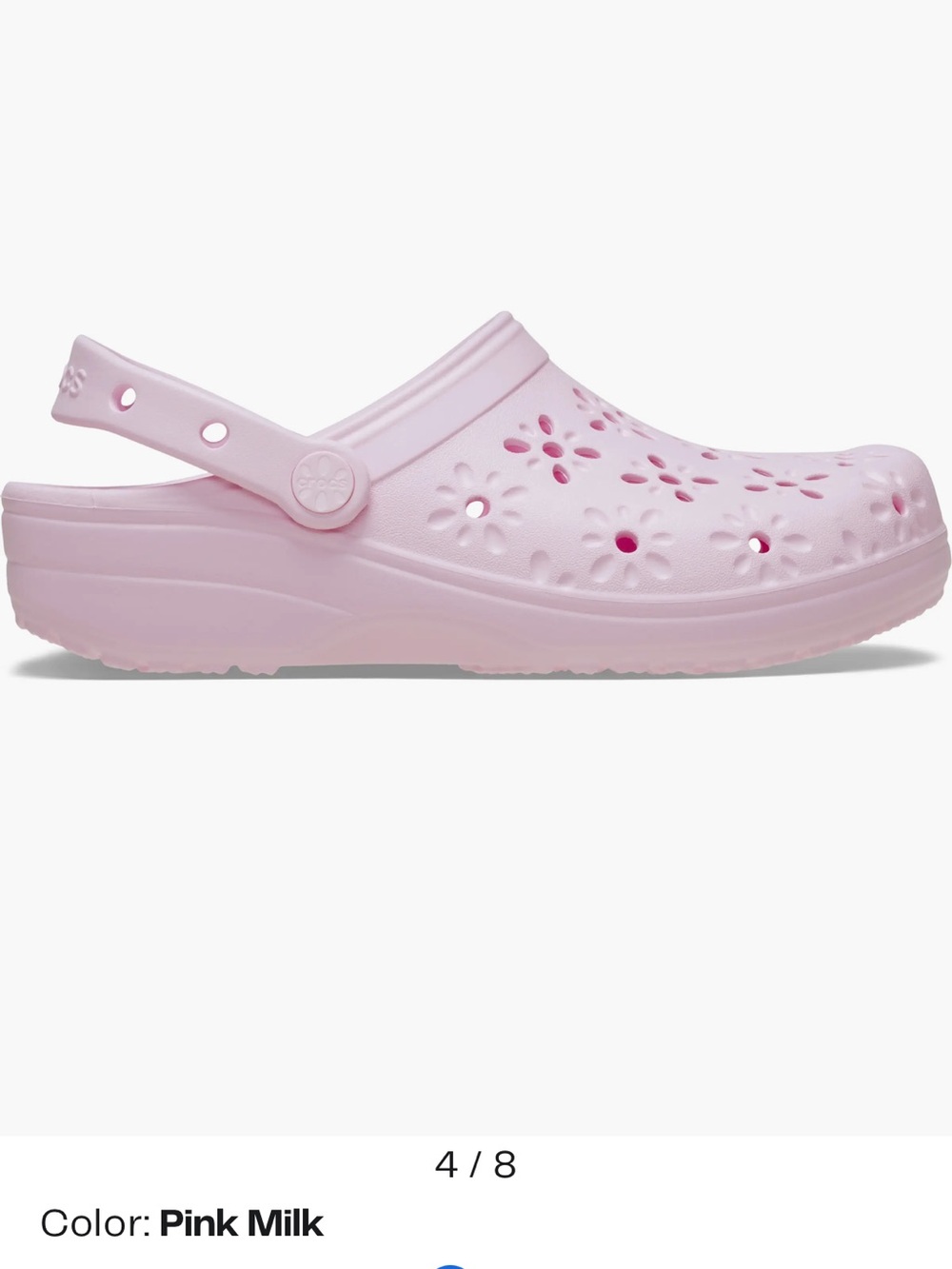 CROCS Women's Classic Floral Cutout Clog in Light Pink Size 6 NWT - Picture 3 of 11
